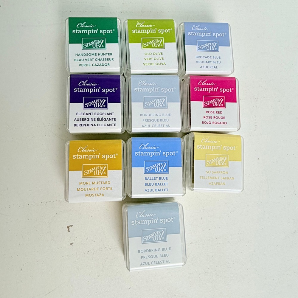 10 Sealed Stampin' Up Classic Stampin' Spots Mini Ink Pads – Retired Colors